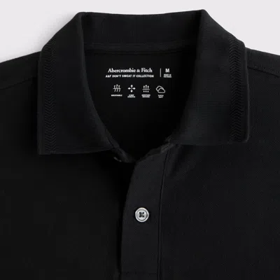 Abercrombie & Fitch Signature Icon Don't Sweat It Polo In Black