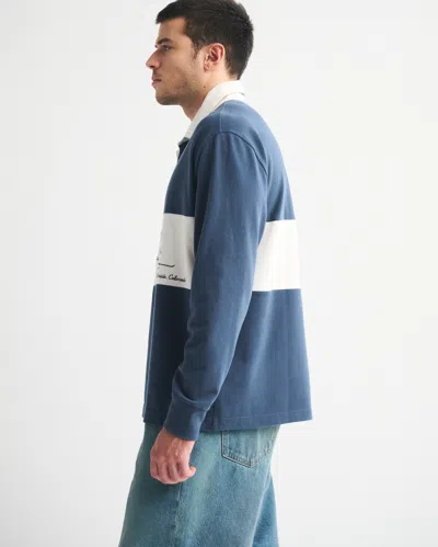 Abercrombie & Fitch Long-sleeve Rugby Polo In Blue