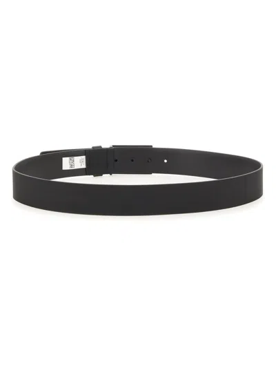 Hugo Boss Logo Belt Adjustable Length In Black
