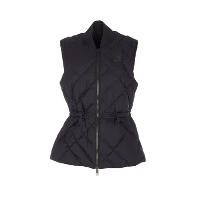 Burberry Women Devonside Quilted Vest With Check In Black