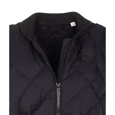 Burberry Women Devonside Quilted Vest With Check In Black