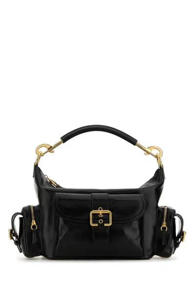 Chloé Camera Bag Medium In Natural Shiny Calfskin In Black