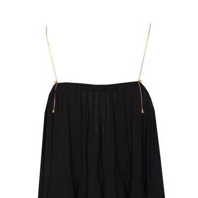 Chloé Open-back Embellished Tiered Silk-georgette Maxi Dress In Black