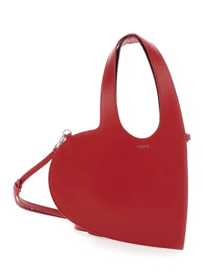Coperni Baby Heart Red Heart Shaped Crossbody Bag With Adjustable And Removable Shoulder Strap In Leather Wo In Red