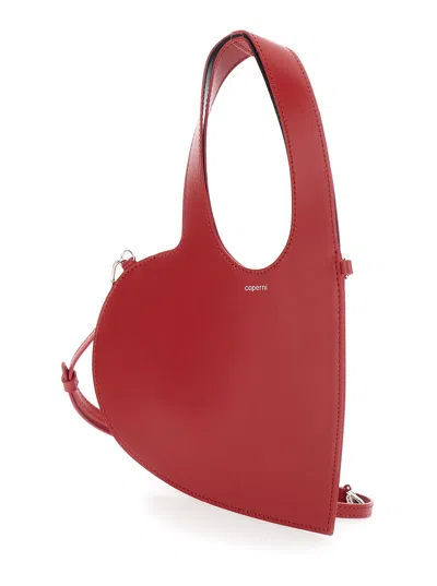 Coperni Baby Heart Red Heart Shaped Crossbody Bag With Adjustable And Removable Shoulder Strap In Leather Wo In Red