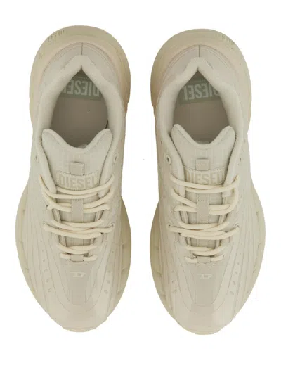 Diesel Streamlined Light Beige Sneakers In White