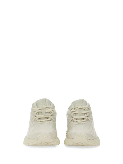 Diesel Streamlined Light Beige Sneakers In White