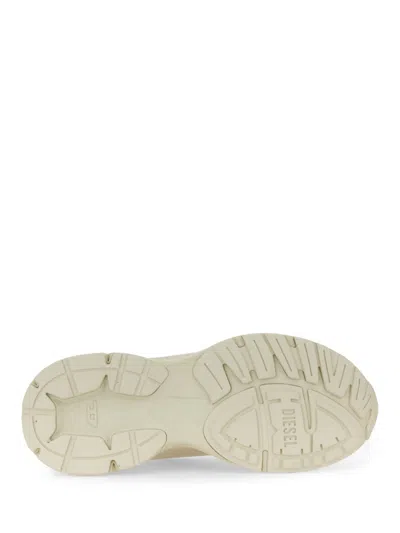 Diesel Streamlined Light Beige Sneakers In White
