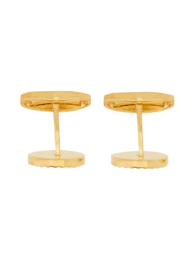 Dolce & Gabbana Logo Round Cufflinks Polished Finish In Gold