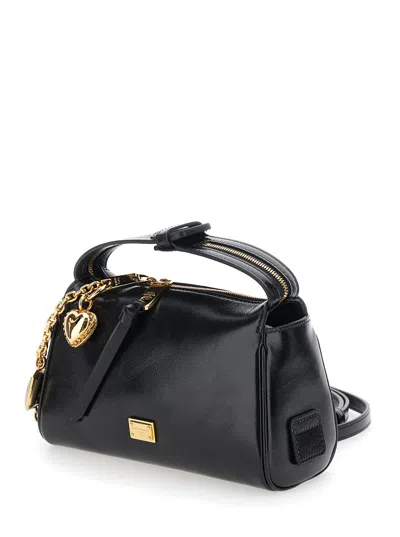 Dolce & Gabbana Vittoria Black Leather Handbag In Black