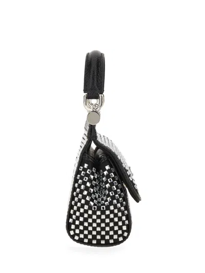 Dolce & Gabbana Small Sicily Rhinestone-embellished Shoulder Bag In Black