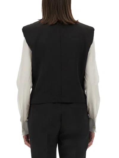 Dolce & Gabbana Sleeveless Double-breasted Wool Gabardine Tuxedo Jacket In Black