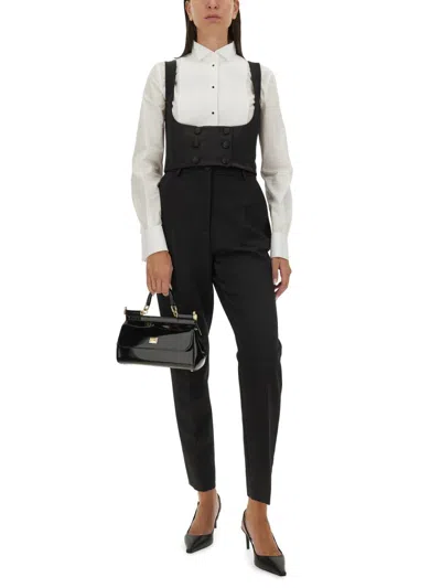 Dolce & Gabbana Women Double-breasted Tuxedo Vest In Black