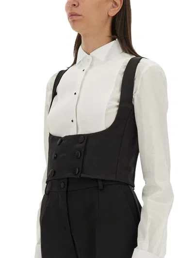 Dolce & Gabbana Women Double-breasted Tuxedo Vest In Black
