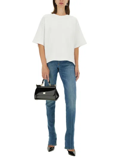Dolce & Gabbana Women T-shirt With Lettering Logo In White