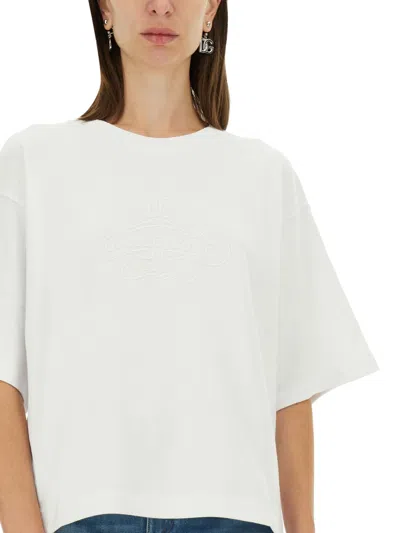Dolce & Gabbana Women T-shirt With Lettering Logo In White