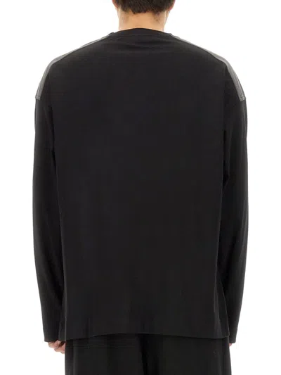 Dries Van Noten Color Block Crew Neck Sweatshirt In Black