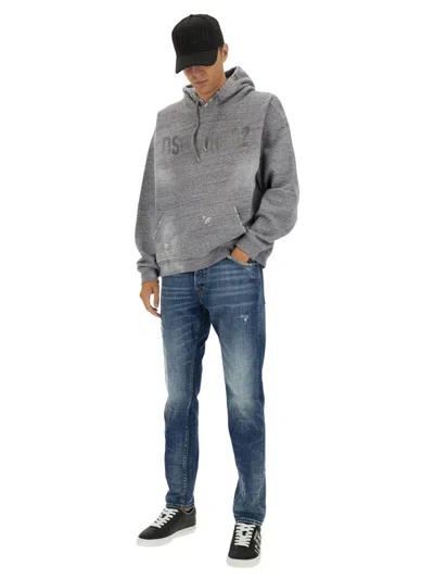 Dsquared2 Grey Cotton Sweatshirt In Gray