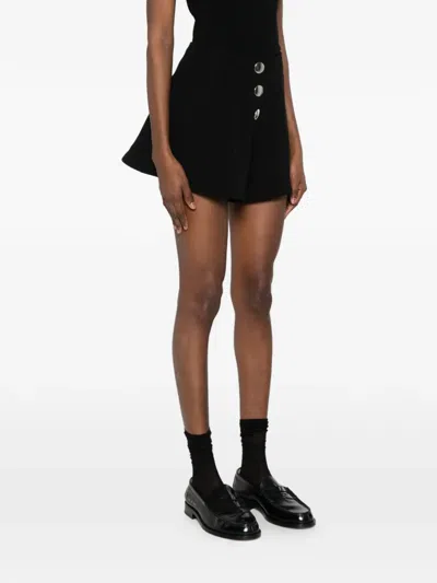 Sandro Womens Black Flared Mid-rise Woven Shorts