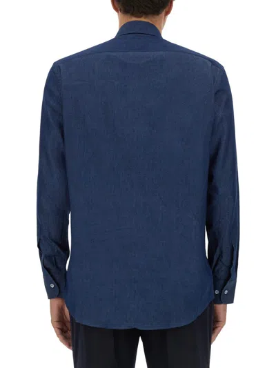 Etro Button-down Collar Cotton Shirt In Blue