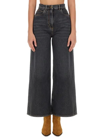 Etro Stretch Denim Baggy Fit Jeans In Gray