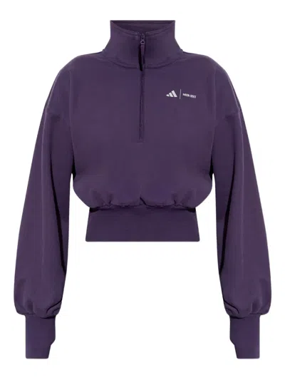 Adidas Originals X Moon Boot Ribbed Zip-up Sweater In Purple