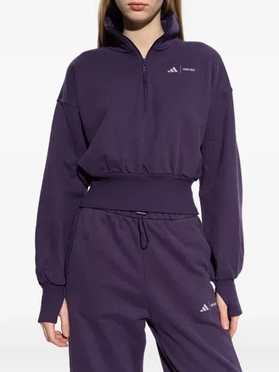 Adidas Originals X Moon Boot Ribbed Zip-up Sweater In Purple