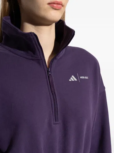 Adidas Originals X Moon Boot Ribbed Zip-up Sweater In Purple