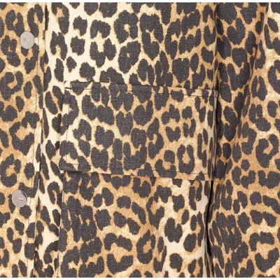 Ganni Women Printed Midi Jacket In Brown