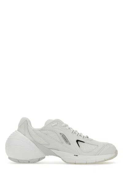 Givenchy White Mesh And Synthetic Leather Tk Mx Sneakers In Animal Print