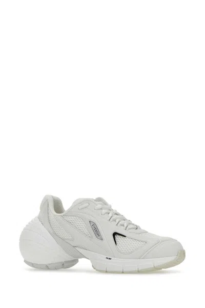 Givenchy White Mesh And Synthetic Leather Tk Mx Sneakers In Animal Print