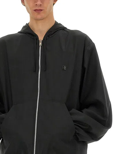 Givenchy Zipped Hoodie In Wool With 4g Detail In Multi
