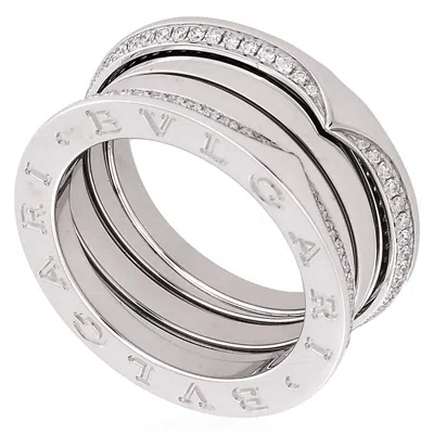 Bvlgari B.zero1 18 Kt White Gold Three-band Ring In Metallic