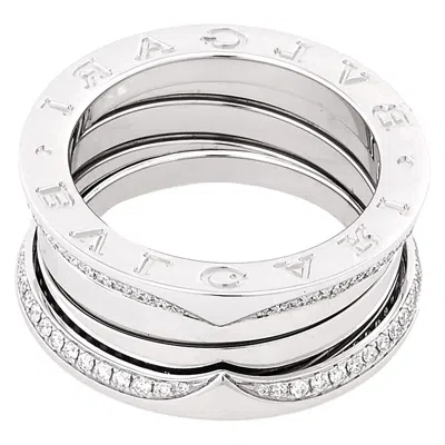 Bvlgari B.zero1 18 Kt White Gold Three-band Ring In Metallic