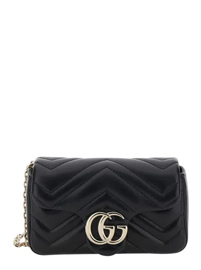 Gucci Women Gg Marmont Mini Shoulder Bag In Black
