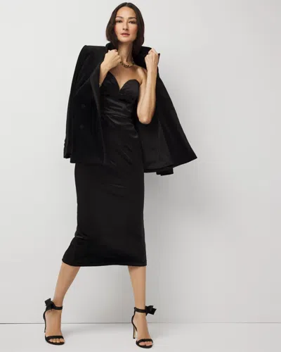 White House Black Market Petite Velvet Midi Dress In Black