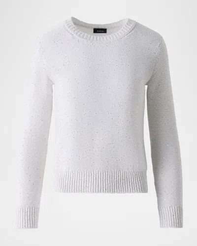 Akris Linen-blend Sequin Sweater In Neutral