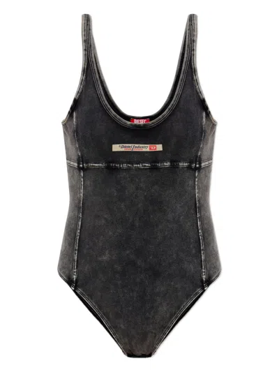 Diesel Cotton Bodysuit In Black