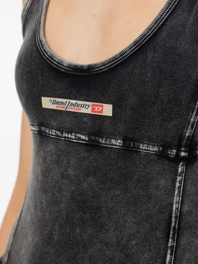 Diesel Cotton Bodysuit In Black