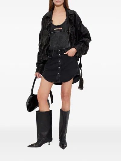 Diesel Cotton Bodysuit In Black