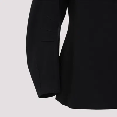 Jil Sander V-neck Wool Wrap Jacket In Black