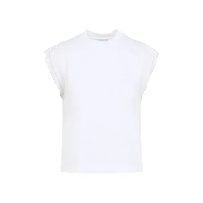 Peserico Sleeveless Crew Neck Top Straight Hem In White