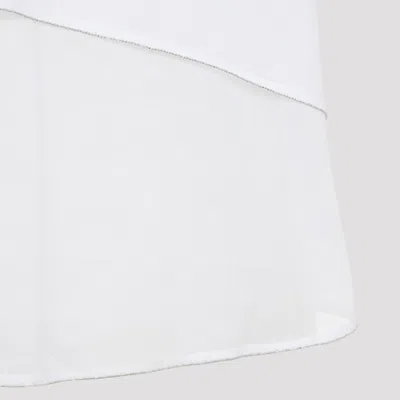 Peserico Collared Neck Sleeveless Top Layered Hem In White