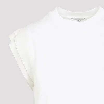 Peserico Sleeveless Crew Neck Top Straight Hem In White
