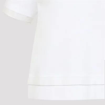 Peserico Crew Neck Layered Hem Short Sleeve Top In White