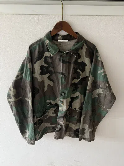 Pre-owned Vintage Faded Camo Military Jacket In Multi