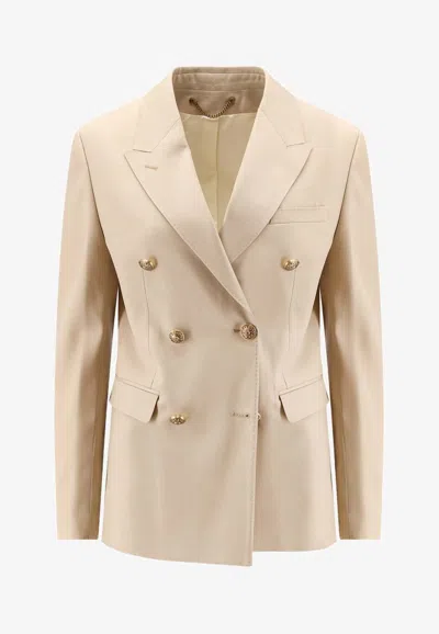 Golden Goose Db Double-breasted Wool Blazer In Brown