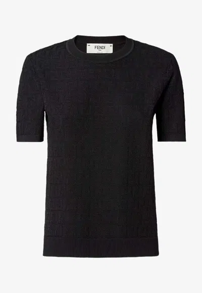 Fendi Women Ff Cotton And Viscose Sweater In Black
