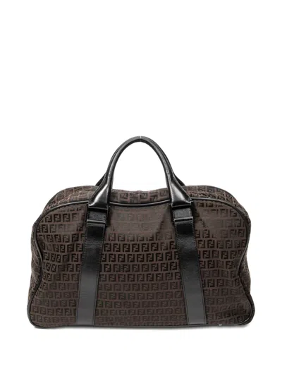 Pre-owned Fendi Ff-pattern Tote Bag In Black