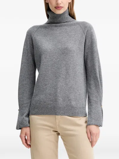 Fracomina Roll-neck Wool Sweater In Gray